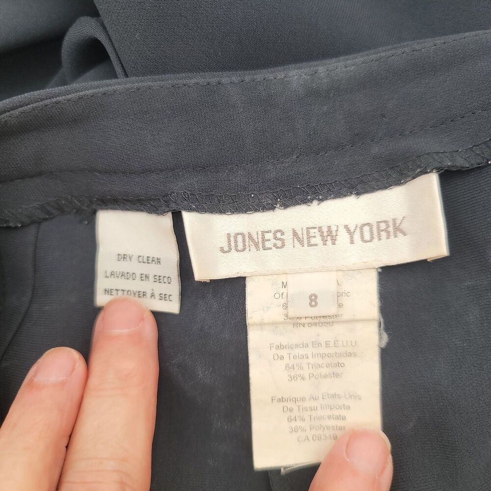 VTG Jones New York Women's Size 8 Black High-Waisted Straight Leg Dress Pants - Picture 2 of 8
